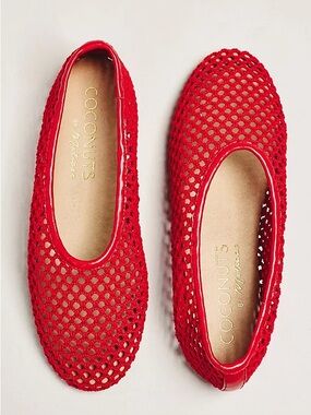 Coconuts by Matisse Marta Mesh Ballet Flats – Red – Size 8